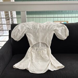 White Puff Sleeve Dress